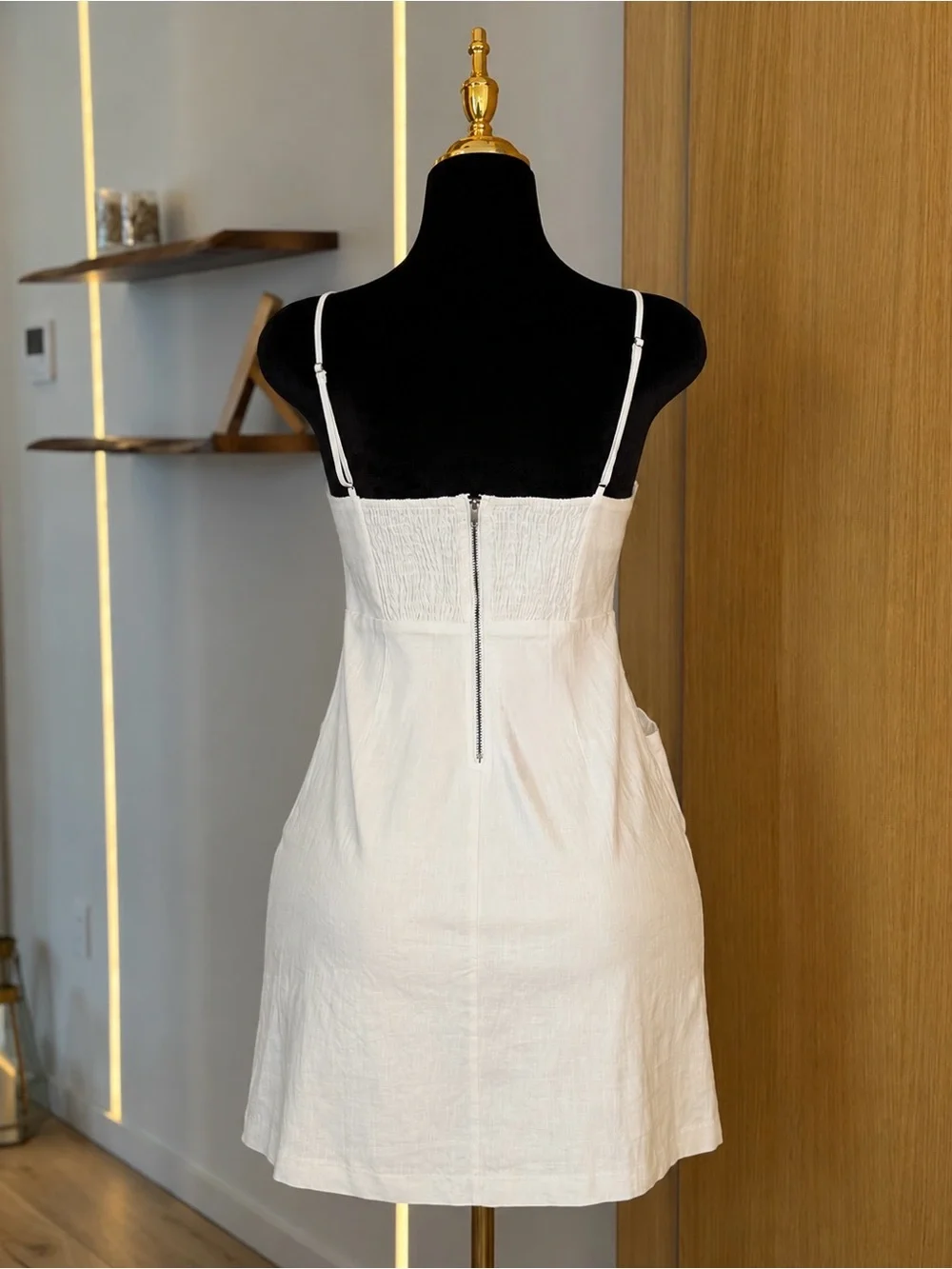 ASTR The Label Coastal Euro Summer Ivory Button Detail Mini Dress | Minimal Muse